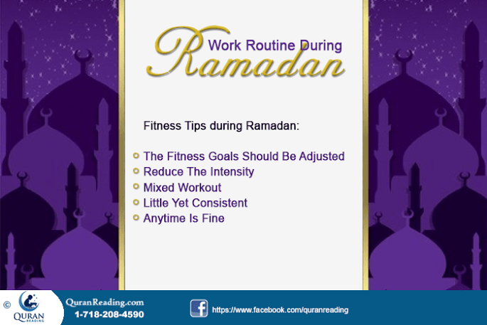 working and excercise in Ramadan