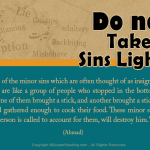 avoid of taking sins lightly