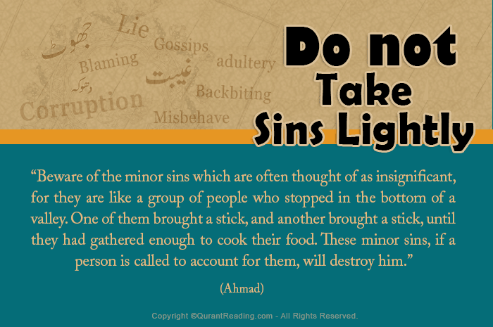 avoid of taking sins lightly